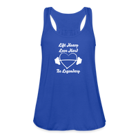 Women's Stronger Thank Yesterday Flowy Tank Top - royal blue