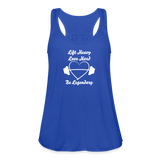 Women's Stronger Thank Yesterday Flowy Tank Top - royal blue