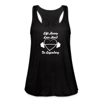 Women's Stronger Thank Yesterday Flowy Tank Top - black