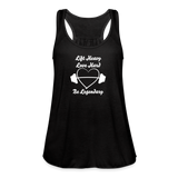 Women's Stronger Thank Yesterday Flowy Tank Top - black