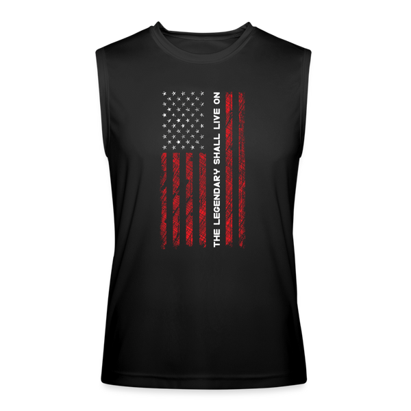 Be Legendary Men’s Performance Sleeveless Flag Shirt - black