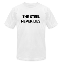 THE STEEL NEVER LIES - white