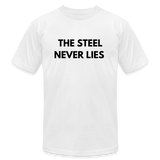 THE STEEL NEVER LIES - white